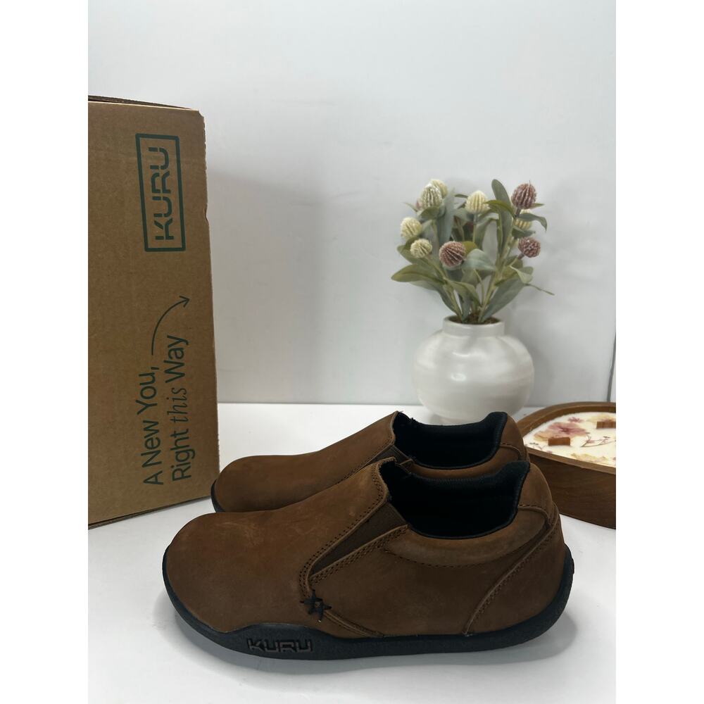Kuru Kivi Loafer Shoes Slip On Leather Chestnut Brown Men's 6 Wide Tried On